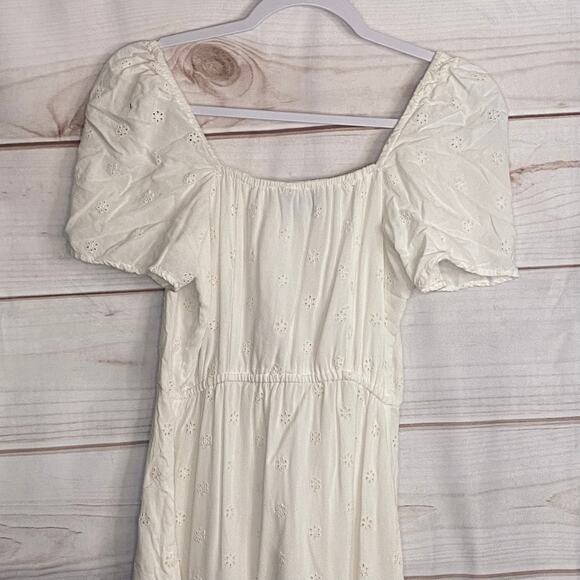 Angie White Button-Up Bubble Sleeve Dress Size XS - Picture 5 of 7
